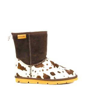 Super Lamb Cow Print Hair-On-Hide Sheepskin Turano Boots 7W Western